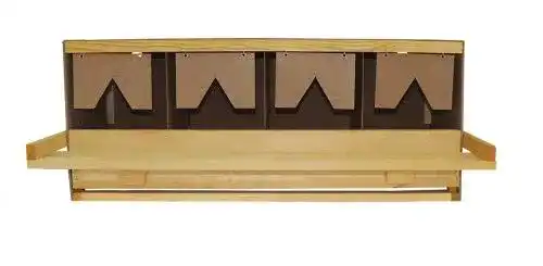 Legenest Hemel aus Holz mit 4 Legebuchten für große Hühnerrassen
