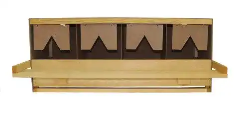 Legenest Hemel aus Holz mit 4 Legebuchten für große Hühnerrassen