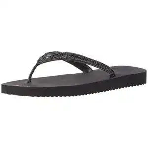 Flip-Flops Damen Flip Flop Glam Zehentrenner in Schwarz