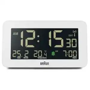 Braun Funkwecker BC10W-DCF mit digitaler Anzeige und DCF-Funktion