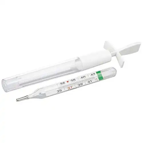 Fieberthermometer analog Ca-Mi T-FLAP ohne Quecksilber mit Hülle