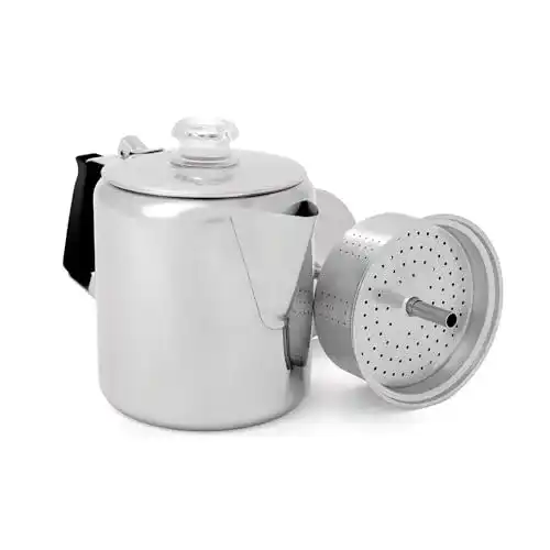 GSI Outdoors Glacier Perkolator aus Edelstahl für frischen Kaffee