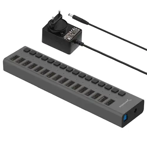 Sabrent 16-Port USB Hub mit Netzteil 90W Aktiv USB Ladegerät