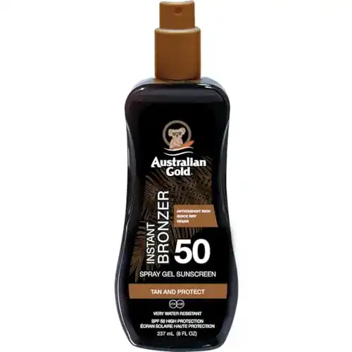 Australian Gold Sonnencreme SPF 50 Spray Gel mit Bronzer
