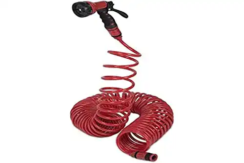 Kreator KRTGR6703 Spiral-Gartenschlauch 15 Meter mit Sprühpistole