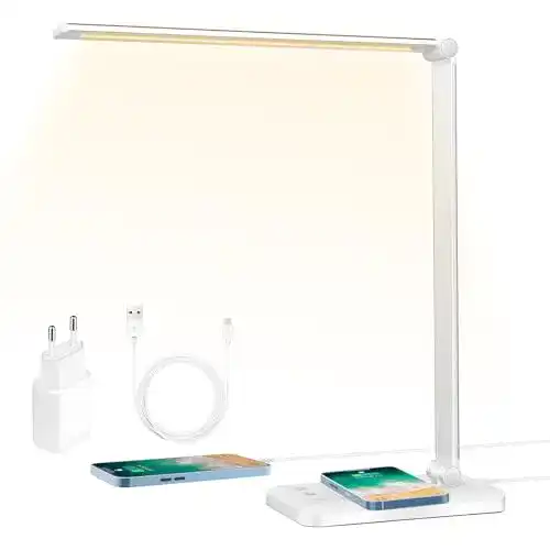 LED Schreibtischlampe Wilktop mit Dimmer und USB-Anschluss