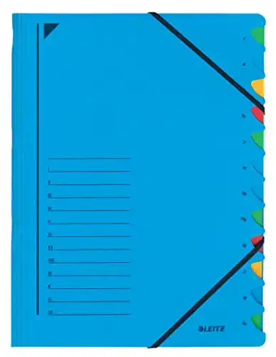 Sammelmappe Leitz 39120335 Ordnungsmappe A4 mit 12 Fächern in blau