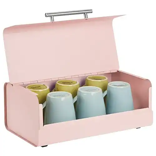 Brotkasten aus Edelstahl im Vintage-Design von Mdesign in Rosa