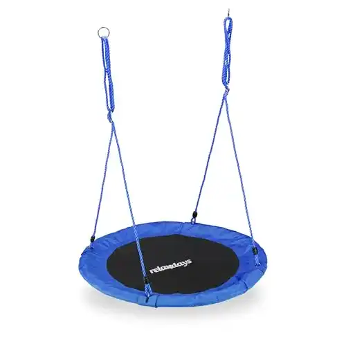Nestschaukel Relaxdays für Erwachsene, Blau, Rund