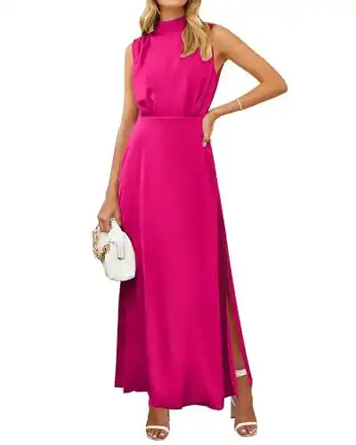 Satin Kleid für Damen – Elegantes Abendkleid in Rosa