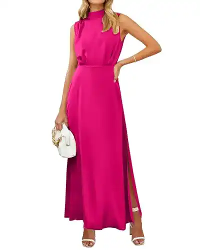 Satin Kleid für Damen – Elegantes Abendkleid in Rosa