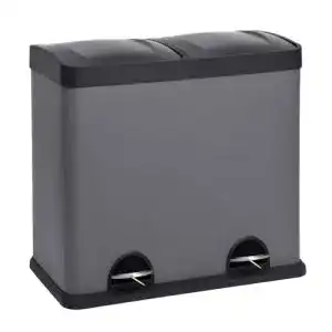 Doppel-Mülleimer Svita T2X24 48 Liter Grau mit 2 x 24L Fächern