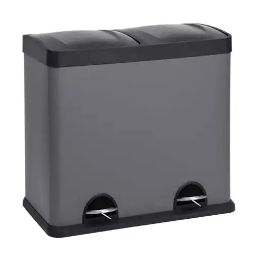Doppel-Mülleimer Svita T2X24 48 Liter Grau mit 2 x 24L Fächern