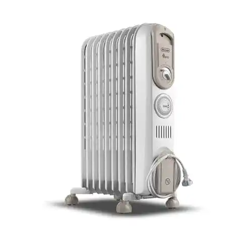 DeLonghi Vento V550918T.WB Elektrischer Heizkörper mit Timer und 1800 W