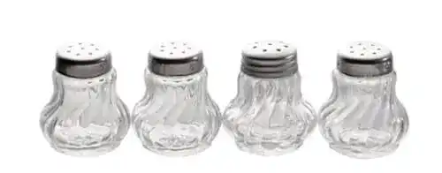 Salz- und Pfefferstreuer APS Ministreuer im 4er Set aus Glas und Edelstahl