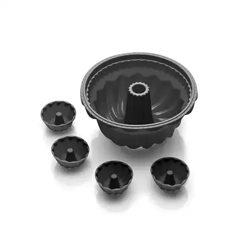 Gugelhupf Silikon Backform Set – 5 Teile für verschiedene Kuchen