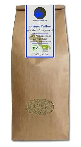 Grüner Kaffee Rohkaffee bio gemahlen aus Honduras (1000g)