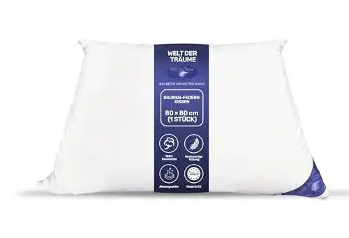 Daunenkissen 80×80 cm für hohen Schlafkomfort