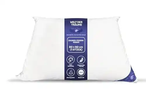 Daunenkissen 80×80 cm für hohen Schlafkomfort
