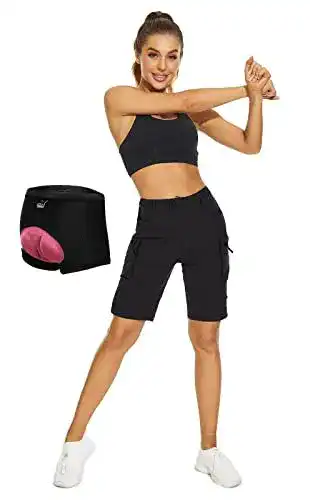 Cycorld Fahrradhose Damen MTB Shorts mit Innenhose und Sitzpolster