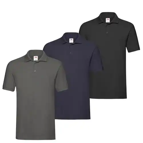 Poloshirt für Herren Slimfit von Fruit of the Loom im 3er Pack