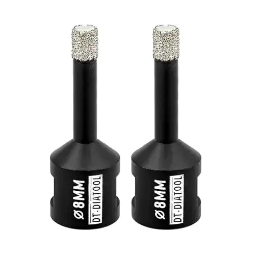 Diamantbohrer Dt-Diatool 8mm M14 für Fliesen und Keramik, 2 Stück
