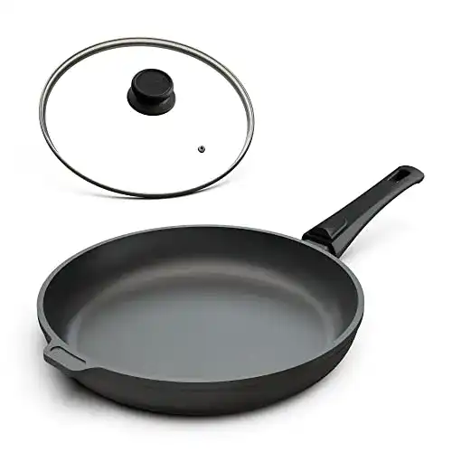Hoffmann Extra große Aluguss Bratpfanne 32 cm mit Deckel