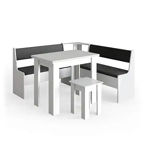 Eckbankgruppe Vicco Roman in Weiß und Anthrazit, 150 x 150 cm