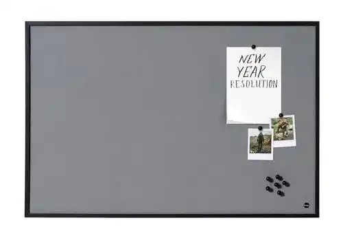 Pinnwand Bi-Office New Basic in Grau mit Holzrahmen