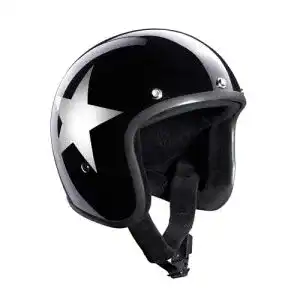 Bandit Jet Star Black Jethelm in Schwarz/Silber, Größe S (55/56)