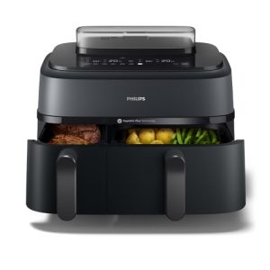 Heißluftfritteuse mit zwei Fächern von Philips Steam Airfryer Dual Basket 5000