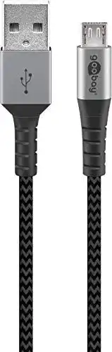 Micro-USB Kabel Goobay 49283 Robustes Textilkabel mit Metallsteckern