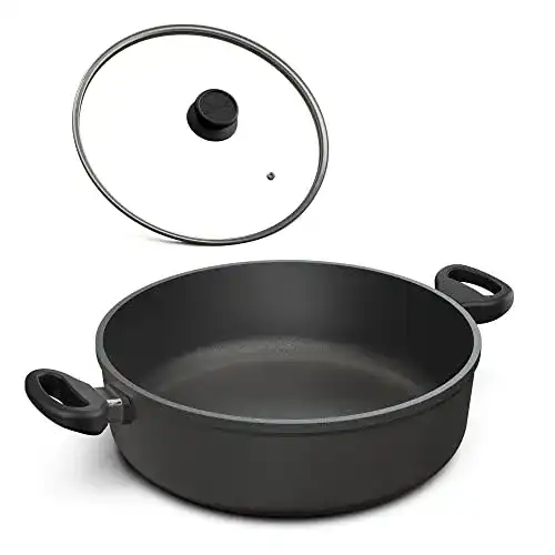 Hoffmann Schmorpfanne 32 cm Induktionsgeeignet mit Hohem Rand