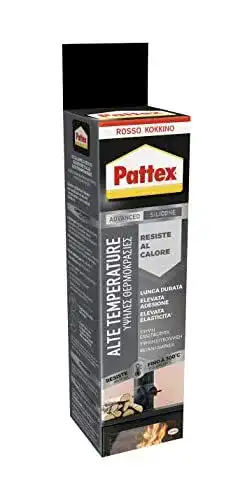 Pattex Silikon Dichtstoff für hohe Temperaturen, Rot, 70 ml