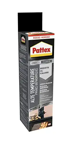 Pattex Silikon Dichtstoff für hohe Temperaturen, Rot, 70 ml