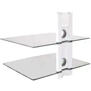 Hifi-Rack Drall Multimedia Wandregal mit Glasablage für Geräte