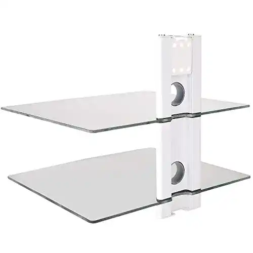 Hifi-Rack Drall Multimedia Wandregal mit Glasablage für Geräte