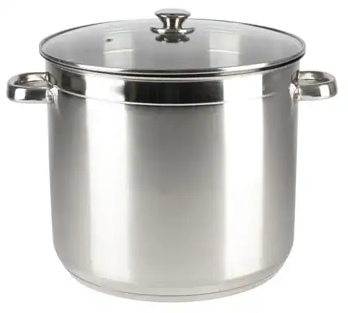 20 Liter Edelstahl-Kochtopf mit Glasdeckel von BURI
