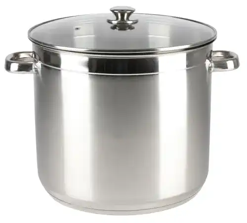 20 Liter Edelstahl-Kochtopf mit Glasdeckel von BURI