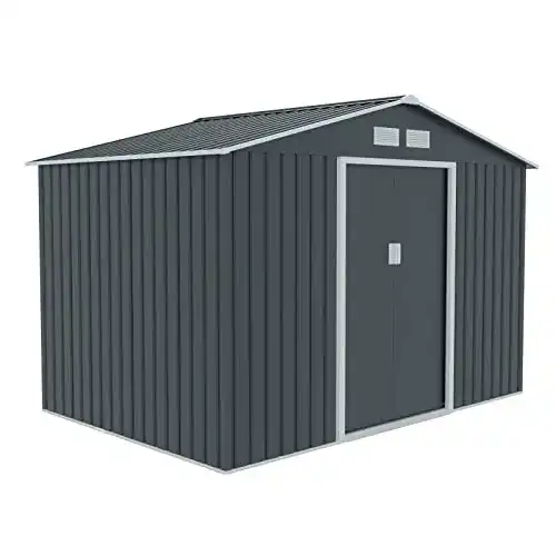 Hattoro S200 XXL Metall Gerätehaus Praktischer Geräteschuppen für den Garten