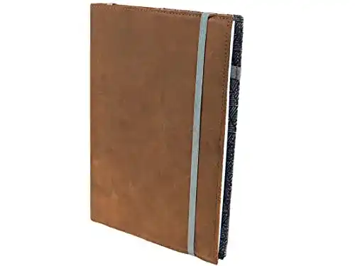 Notizbuch Skaard A5 aus Leder, nachfüllbar und punktkariert