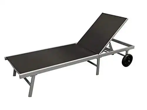 Strandliege mit Rollen DEGAMO Ostia 200 cm Aluminium
