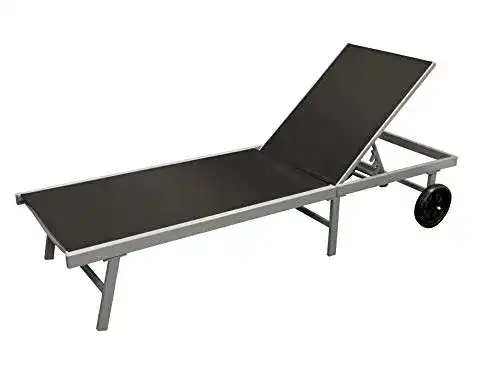 Strandliege mit Rollen DEGAMO Ostia 200 cm Aluminium