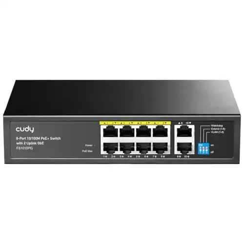 Cudy FS1010PG 8-Port PoE+ Switch mit 2 Gigabit-Uplink-Ports