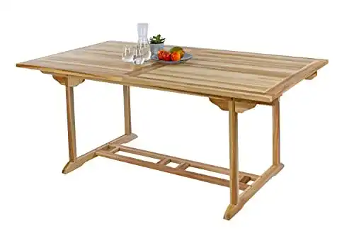 Gartentisch aus Teakholz, Ausziehtisch 150-200 cm für Garten und Terrasse