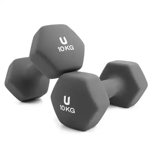 Neopren Hantelset 10 kg Unycos – Rutschfeste Hexagon Kurzhanteln