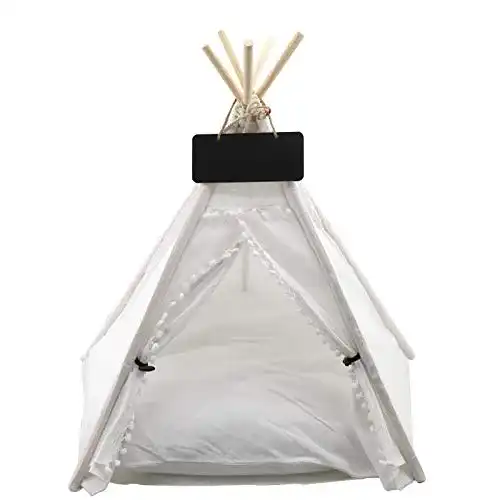 Hundezelt Yinettech Tipi für Haustiere mit Kissen und Tafel