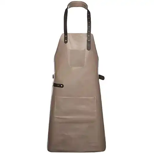 Grillschürze aus Leder Livorio – Hochwertige Lederschürze mit Taschen