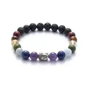 Chakra-Armband Bergerlin mit Buddha Kopf und Natursteinperlen