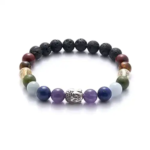 Chakra-Armband Bergerlin mit Buddha Kopf und Natursteinperlen